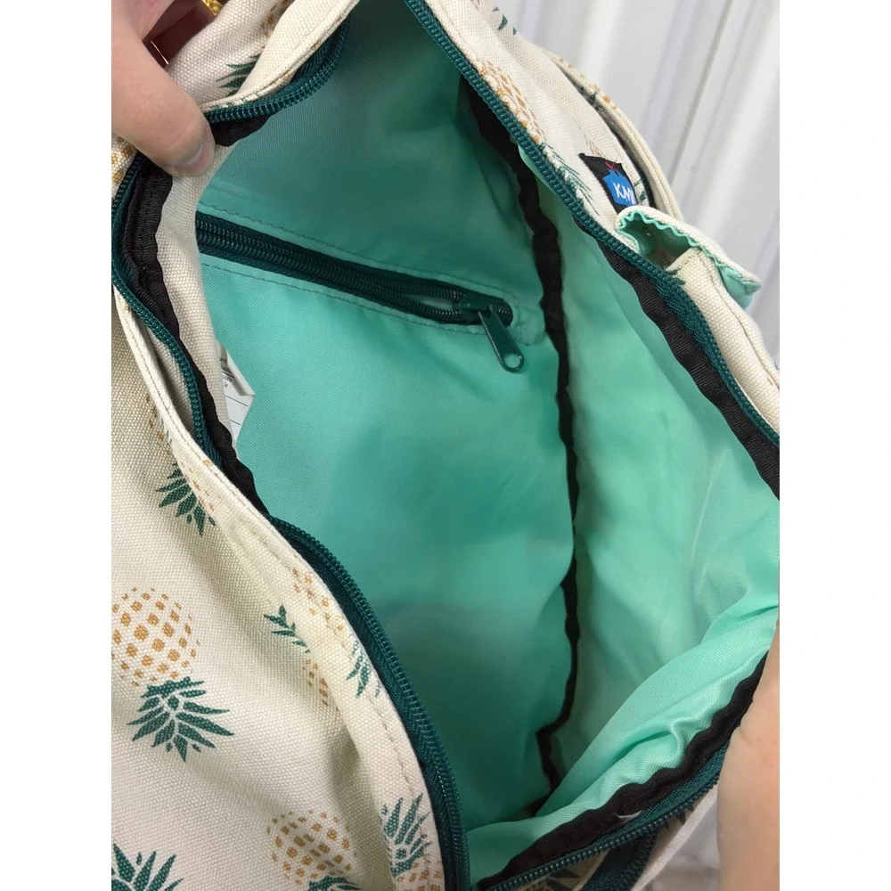 KAVU Rope Bag Sling Backpack Women OS Cream Pineapple Good Canvas Crossbody